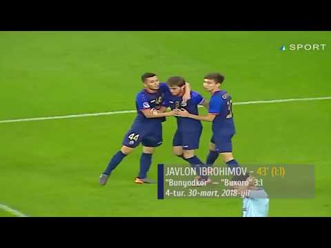 Superliga, 4-tur. Bunyodkor – Buxoro 3:1. Javlon Ibrohimov goli — 1:1 (30.03.2018)