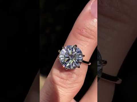 Petite Round Brilliant Moissanite Solitaire Ring - sol448