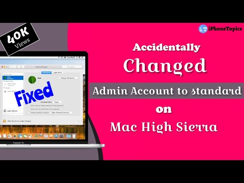 Accidentally Changed Admin Account to standard on Mac...