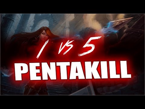 1 VS 5 PENTAKILL SMURFING IN GOLD 1 [KATARINA VS SYNDRA] FULL-GAME