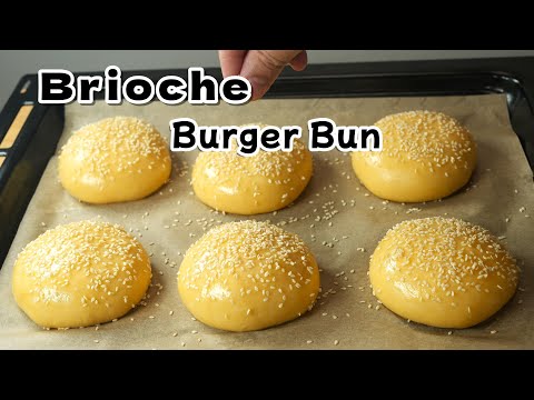 BEST Brioche Burger Bun Recipe EVER! Soft, Rich, & Buttery! 