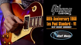 Video thumbnail for Gibson 60th Anniversary 1960 Les Paul Standard V1 VOS - Deep Cherry Sunburst by N Stuff Music