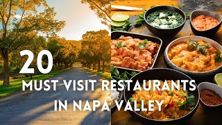20 Must-Visit Restaurants IN Napa Valley, California  | The Ultimate Travel Guide