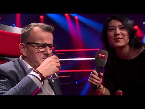Tanya Online-Reporterin von The Voice of Switzerland bringt den Coaches Wasser