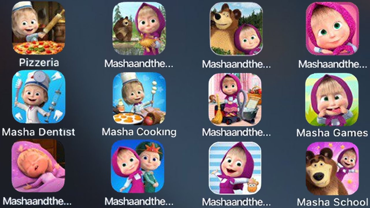 20 Masha and the Bear Games for iOS: Educational, Puzzles, Football (Live Gameplay)
