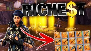 Richest Kid gives me RAREST Guns &amp; Swords! | Fortnite Save the World PVE