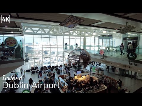 Dublin Airport 4K - Walking Tour - Exploring Irish Airport - Ireland (60fps)