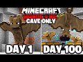 I Survived 100 Days as a BAT in Hardcore Minecraft.. Minecraft Hardcore 100 Days Cave Only World