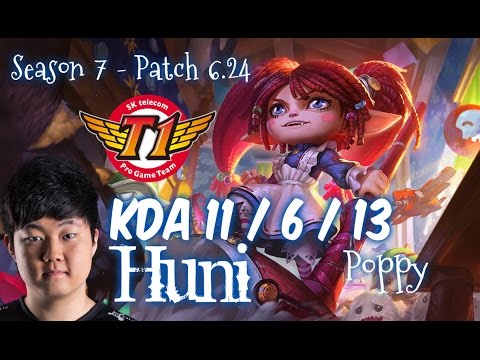 SKT T1 Huni POPPY vs JAYCE Top - Patch 6.24 KR Ranked