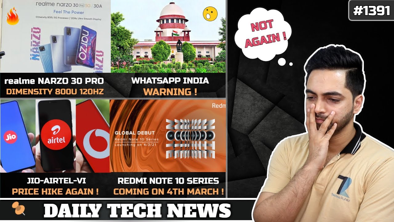 Narzo 30 Pro Dimensity 800U😍,Redmi Note 10 4th March💪,Jio-Voda-Airtel Price Hike😢,WhatsApp Warning