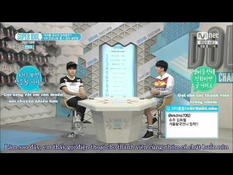 [Vietsub] 140808 MyungSoo L Cut and Phone call @ Super Idol Chart Show! {Laurel Team}