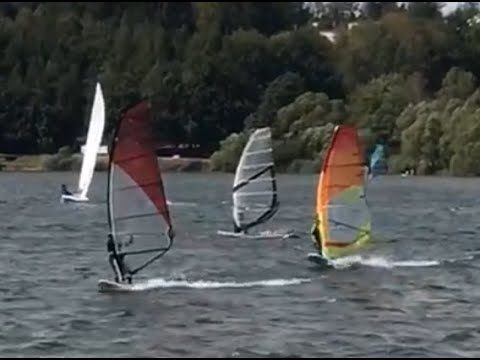 Windsurfen am Bostalsee im August 2020