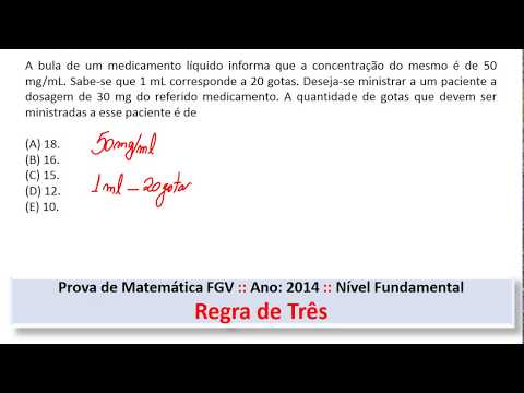 Regra de Três #FGV Q27 2014 Prova de Matemática #Concurso