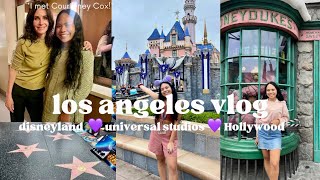 los angeles vlog!|| disneyland, universal studios, and meeting Courteney Cox!