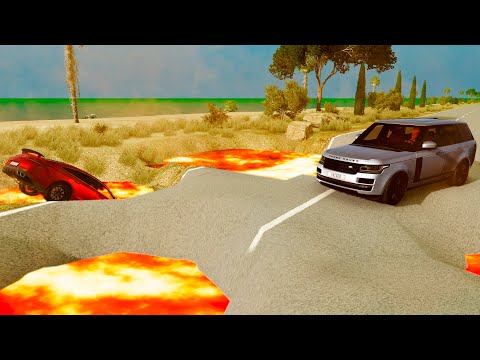 Cars vs Lava Traps #4 BeamNg Drive