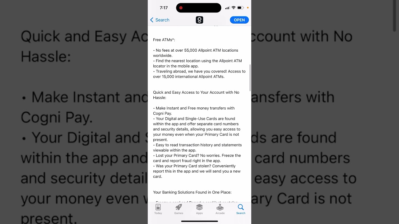 Cogni Mobile Banking app - overview