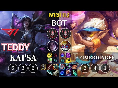 T1 Teddy Kai'Sa vs Heimerdinger Bot - KR Patch 11.3
