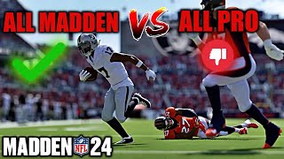 THE ALL MADDEN VS ALL PRO DEBATE | MADDEN 24