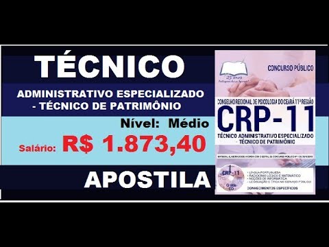 Apostila Concurso CRP 11ª Região 2019 Técnico Administrativo Especializado   Técnico de Patrimônio