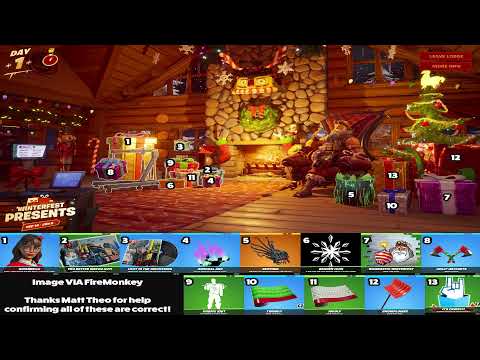 WHAT EACH WINTER FEST PRESENT GIVES YOU (FORTNITE WINTFEST GUIDE)