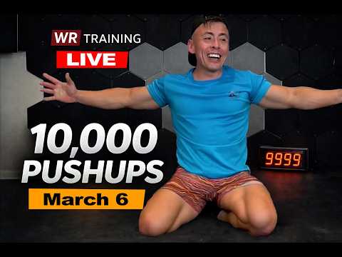 10,000 Pushups LIVE — Round 2B | New Month New Set | World Record Training (turn on notifications)