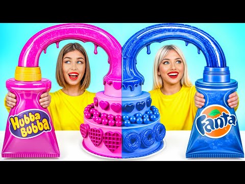 Pink VS Blue Color Cooking Challenge | Eating Everything in One Color Food by Turbo Team