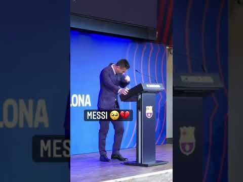 Lionel Messi couldn't hold back the tears at his FC Barcelona farewell press conference.