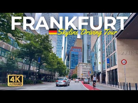 Drive in Germany Frankfurt Skyline | 4K 60fps Downtown Driving Tour in Frankfurt am Main 2024