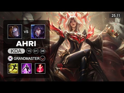 Ahri vs Orianna Mid - KR Grandmaster - Patch 25.11 Season 15