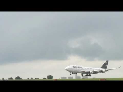 Iron Maiden Ed Force One arrives at East Midlands Airport (EMA) for Download 2016