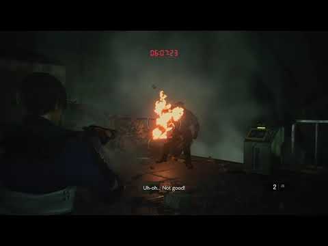 RE2 Super Tyrant Boss Fight easy mode no healing.