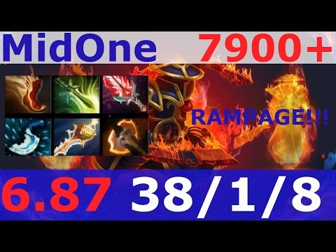 Dota 2 patch 6.87 Ember Spirit 7900+ MMR KDA -38/1/8 rampage ,Bloodthorn ,divine rapier