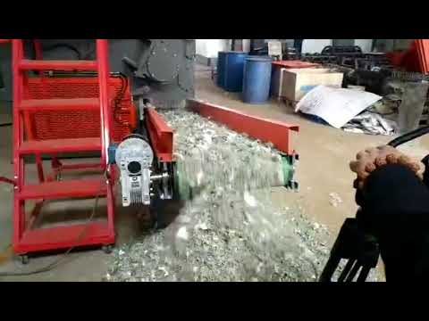 Shredder machine by arc pusher for film,woven bag etc shredding