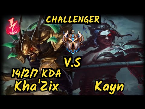MSF Maxlore (KHA'ZIX) vs KAYN - 14/2/7 KDA JUNGLE CHALLENGER GAMEPLAY - EUW