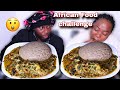 HILARIOUS 5 MINUTES EATING CHALLENGE | MY WIFE TOOK IT PERSONAL | WHEAT FUFU AND OKRA SOUP MUKBANG