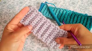 COMO TEJER RESORTE O BANDA PARA GORROS EN PUNTO COSTILLA  a Crochet