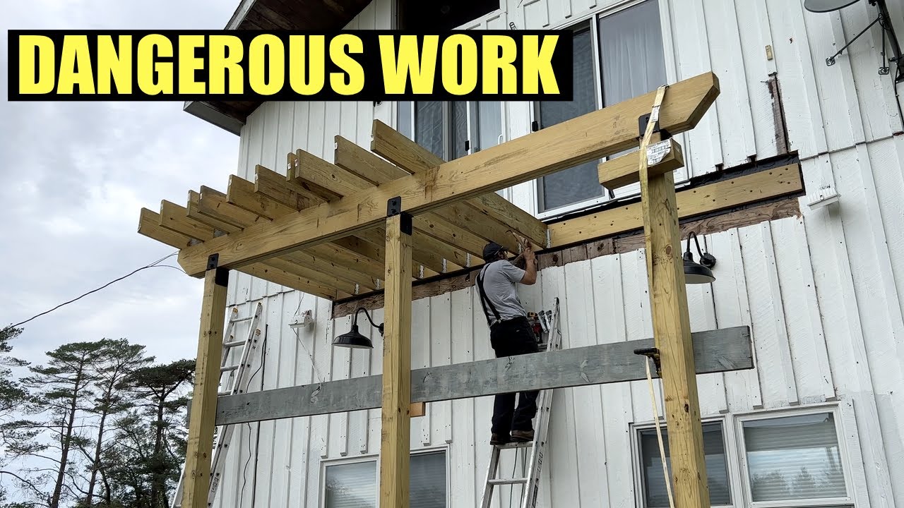 DIY Second Floor Deck Build - Joists and Ledger - Ladder Issues - Fiberon