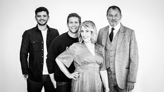 Hugh Bonneville, Phyllis Logan, Michael Fox and Allen Leech on the Downton Abbey movie