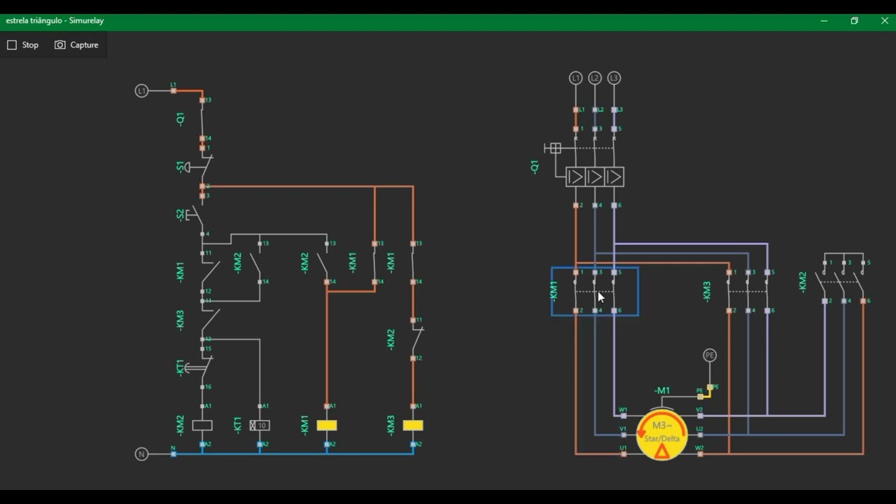 Partida Estrela Triângulo com Simurelay