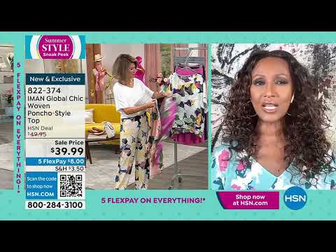 IMAN Global Chic Woven PonchoStyle Top