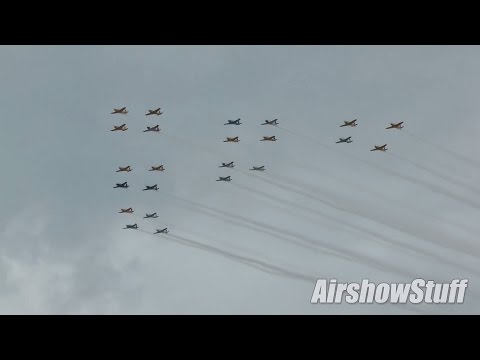 Mass Warbird Formation Arrivals - EAA AirVenture Oshkosh 2015