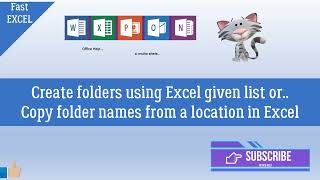Create Folders using Excel given list or..🔹🔹🔹Copy Folder names from a location in Excel🔹🔹🔹NO VBA🔹🔹🔹