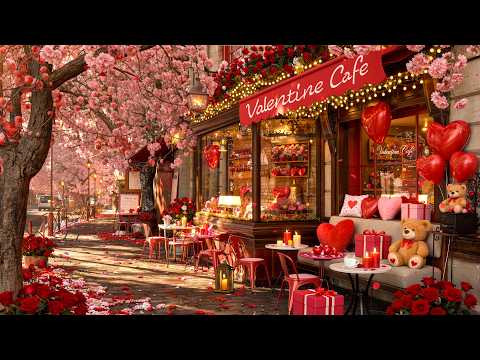 Spring and Love ☕ Smooth Jazz at a Cozy Valentine Cafe Ambience for Relaxation and Sweet Moments