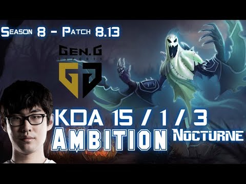GEN Ambition NOCTURNE vs TALIYAH Jungle - Patch 8.13 KR Ranked