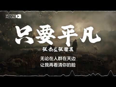 《只要平凡》张杰&张碧晨 | 抖音热门歌曲歌词 💫 生命漫长也短暂 不要神的光环 只要你的平凡 | Lyrics Video