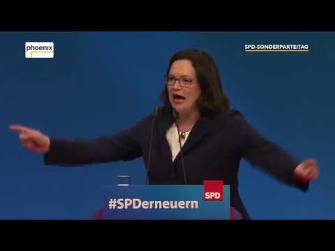 SPD-Parteitag: Vorstellungsrede von Andrea Nahles am 22.04.2018