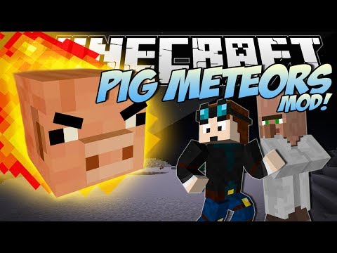 Minecraft | PIG METEORS MOD! (Giant Pigs Destroy the City!) | Mod Showcase