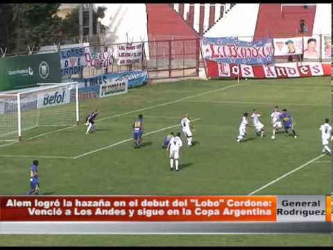 Copa Argentina - Tercera eliminatoria: Los Andes 0 Alem 1