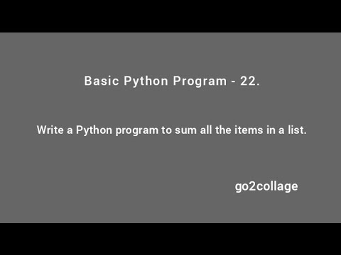 Ep 22 Language Python Basic Program I Go2collage
