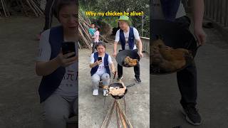 Why my chicken become alive? funny video...#shorts #funny #trending #Comedy